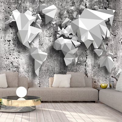 Papier peint intissé panoramique Carte du monde World Map: Origami EDEN