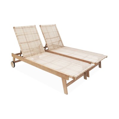 Transat bois d'eucalyptus esprit cannage inclinable (lot de 2) PILAR SWEEEK