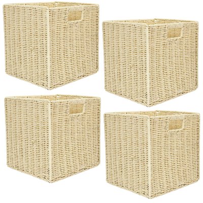 Lot de 4 Cubes de rangement tressés pliables TOILINUX