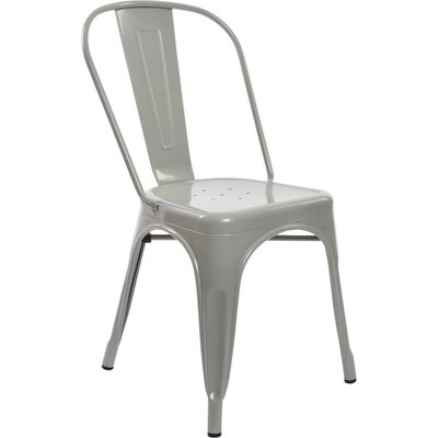 Chaise empilable grise en métal design industriel RECOLLECTION