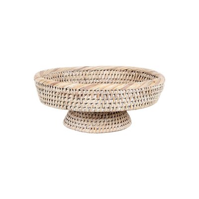 Corbeille sur pied en rotin blanc AUBRY GASPARD