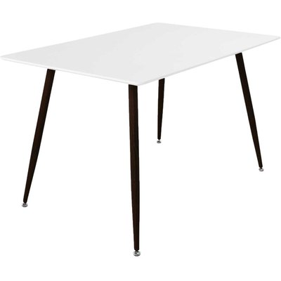 Table de repas en MDF et acier 120 x 80 cm Polar Blanc avec pieds noirs VENTURE HOME