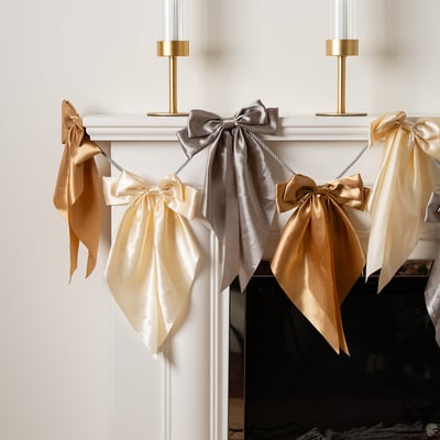180cm Satin Bow Garland in Metallic SO'HOME