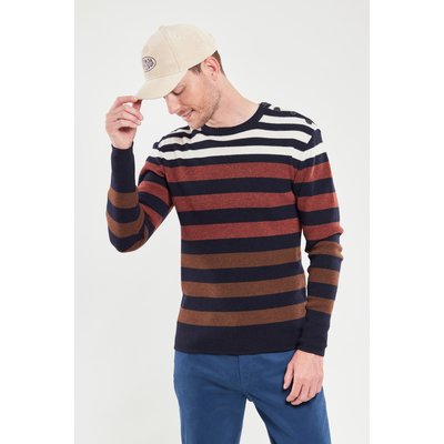 Pull marin rayé en laine avec boutons ARMOR-LUX