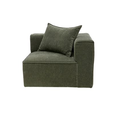 Module d'angle droit pour canapé en tissu effet velours texturé beige KERRY MILIBOO