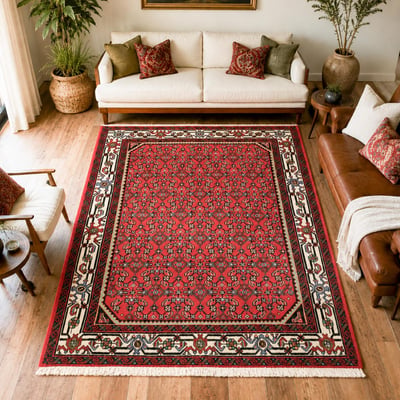 Tapis d'orient au motif oriental, noué main en laine, HAMADAN 21 UN AMOUR DE TAPIS