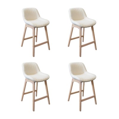 Lot 4 chaises d'îlot tissus bouclette MILK MOB IN