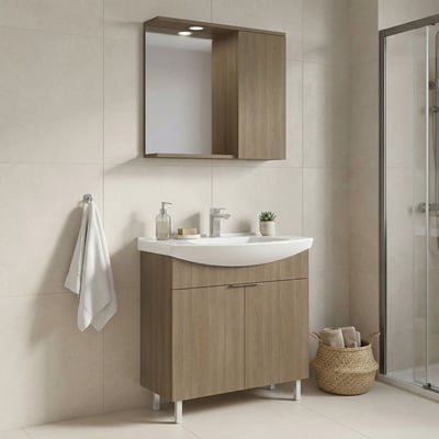 Шкафчик для ванной с раковиной и зеркалом, Purus / Пурус SO'HOME