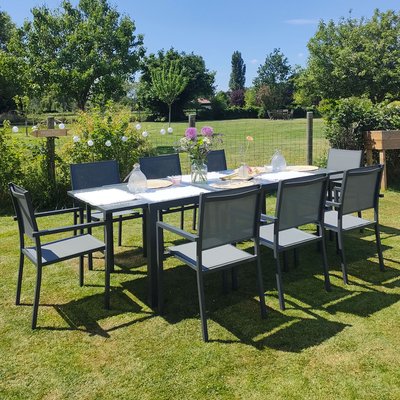 Salon de jardin, extensible, 8 pl, FIRENZE HAPPY GARDEN