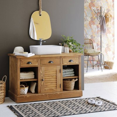 Meuble sous vasque en pin massif 120 cm  MANEL MADE IN MEUBLES 
