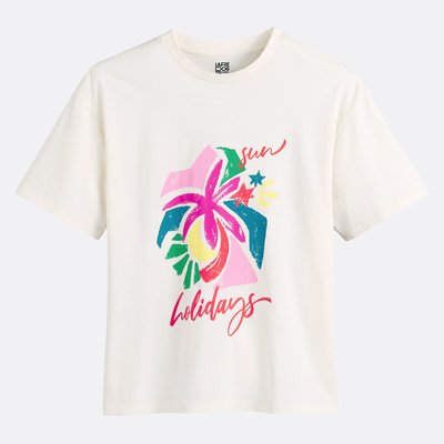 T-shirt col rond imprimé, manches courtes  LA REDOUTE COLLECTIONS