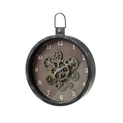 Horloge Murale Ronde en Métal Engrenages WADIGA