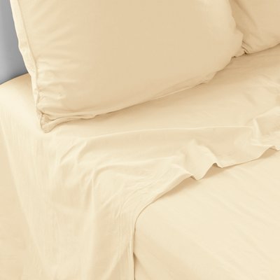 Drap de lit coton lavé bio SOUFFLE CARRE BLANC