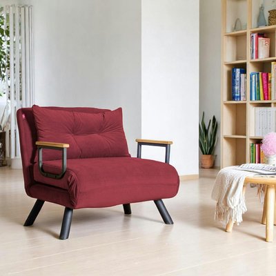 Fauteuil convertible bordeaux - coussin assorti MODI PIER IMPORT