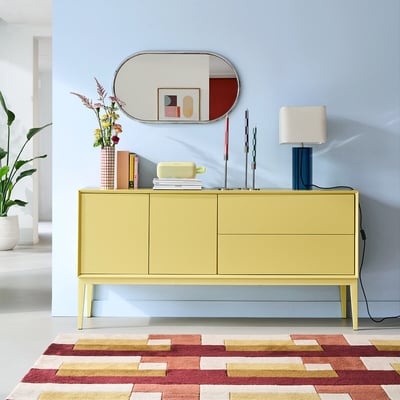 Pickito Lacquered Low Sideboard with 2 Doors and 2 Drawers Length 160cm LA REDOUTE INTERIEURS