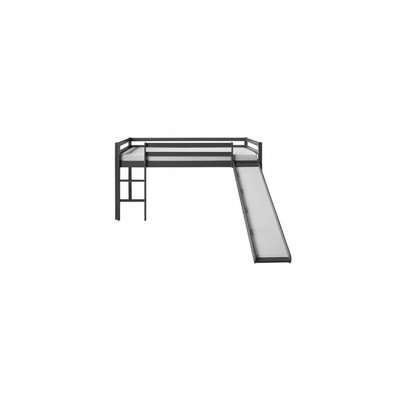 Lit mezzanine pour enfants avec toboggan et echelle HOMESTYLE4U