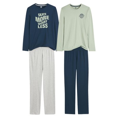 Lot 2 pyjamas en jersey, à message et motif skate LA REDOUTE COLLECTIONS