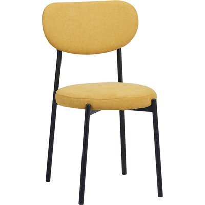 Chaise design moutarde assise confortable en métal et tissu RECOLLECTION