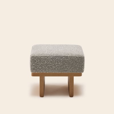 Tabouret en Bois et bouclette chinée Pietro ANCA MADURA