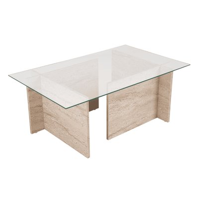 Table basse avec plateau en verre L105 cm - NOAH CALICOSY