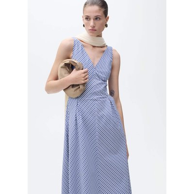 Robe midi évasée rayures MANGO