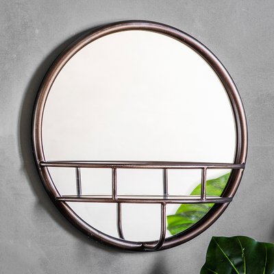 40 x 40cm Black Vanity Round Mirror SO'HOME