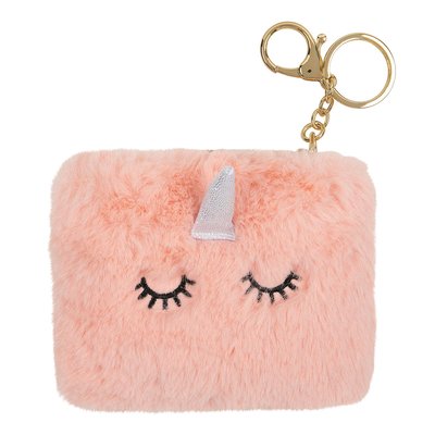 Porte-monnaie peluche imitation fourrure LICORNE DRAEGER PARIS
