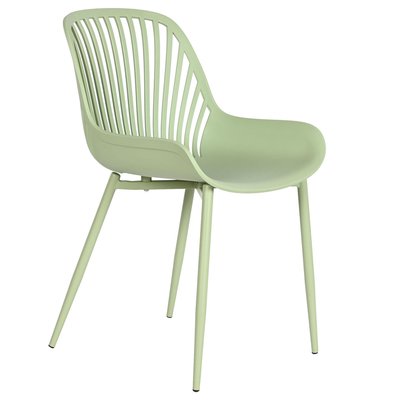 Chaise de jardin métal et polypropylène vert menthe 57.5x50.5x81cm WADIGA