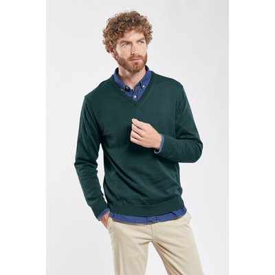 Pull vert homme col v La Redoute