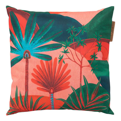 Coussin déco d'extérieur carré imprimé déhoussable MAORIA HESPERIDE