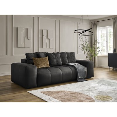 Canapé droit fixe 3 places en cuir, VOLTAIRE BOBOCHIC