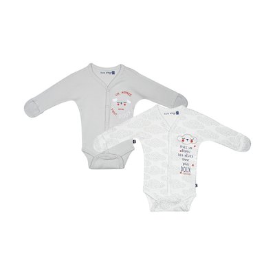 Lot de bodies jakous ouverture devant naissance SUCRE D'ORGE