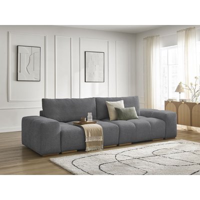 Canapé droit convertible 3 places en tissu bouclette, ANAKIN BOBOCHIC