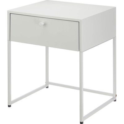 Table de chevet en métal gris clair 1 tiroir 35x42x50cm WADIGA