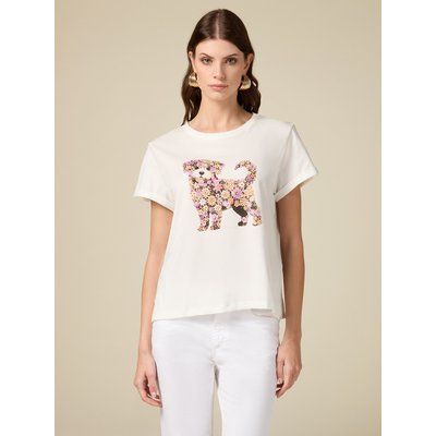 T-shirt avec impression et applications OLTRE