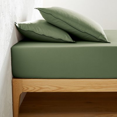 Drap-housse satin de coton lavé, Victor uni LA REDOUTE INTERIEURS