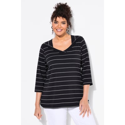 T-shirt rayé. Coupe Classic. Manches 3/4 ULLA POPKEN