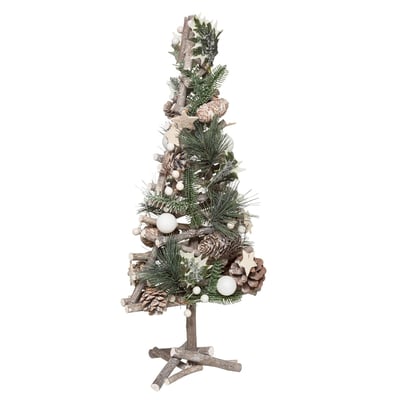 Sapin de Noel en bois pomme de pin etoile EDEN