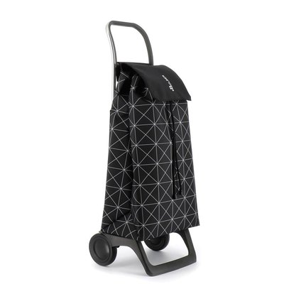 JET STAR - Chariot de course - 2 roues - Rayé - Design noir élégant et pratique, cadre aluminium léger, sac imperméable rayé - Idéal pour un transport ROLSER