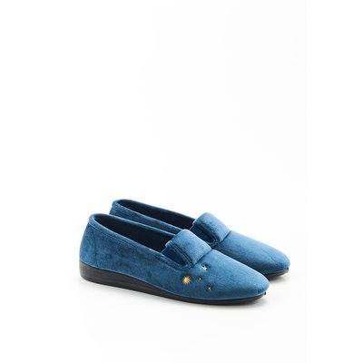 Chaussons brodés aspect velours DAMART