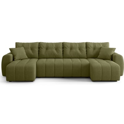 Canapé panoramique convertible 6 places en tissu chenille - ALBA HOMIFAB