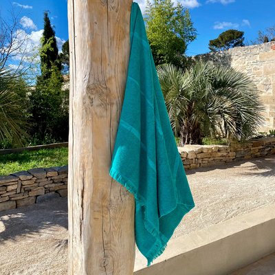 Fouta éponge en coton, TOUT SIMPLEMENT PLAGE BLANC CERISE