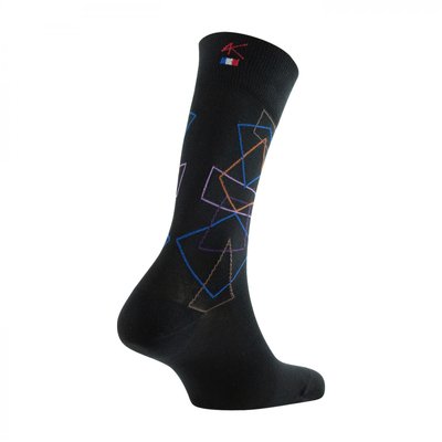 Mi-chaussette en coton géométrie Premium MADE IN FRANCE KINDY
