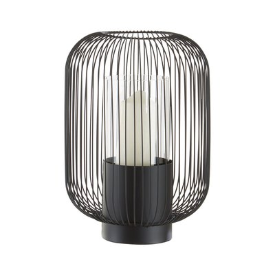 Lantern in Black Metal and Clear Glass SO'HOME