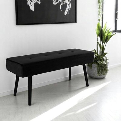 Banc d'entrée en velours noir BRUGES PIER IMPORT