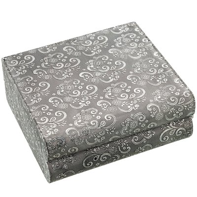 Boîte à bijoux articulée en métal argenté 23x19x9cm WADIGA
