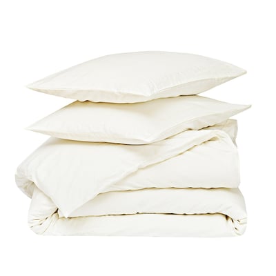 Parure housse de couette percale de coton avec 2 taies 50x70 cm ARROW SENSEI MAISON