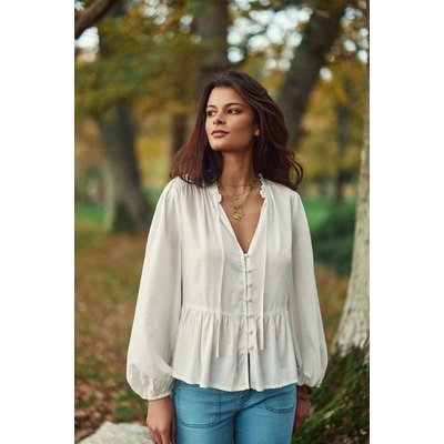 Blouse manches longues col v uni BETH LA PETITE ETOILE