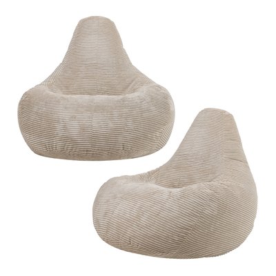 Lot de 2 poufs inclinables enfant velours côtelé Oeko-Tex® - DALTON ICON