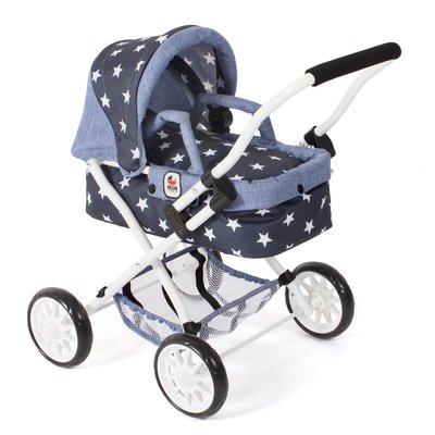 Poussette pour poupée SMARTY Bleu marine avec étoiles BAYER CHIC 2000